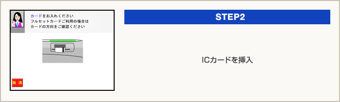 STEP２：ICカードを挿入