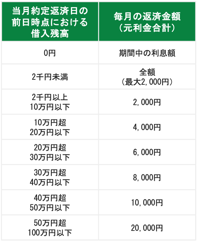 借入残高に対する返済額