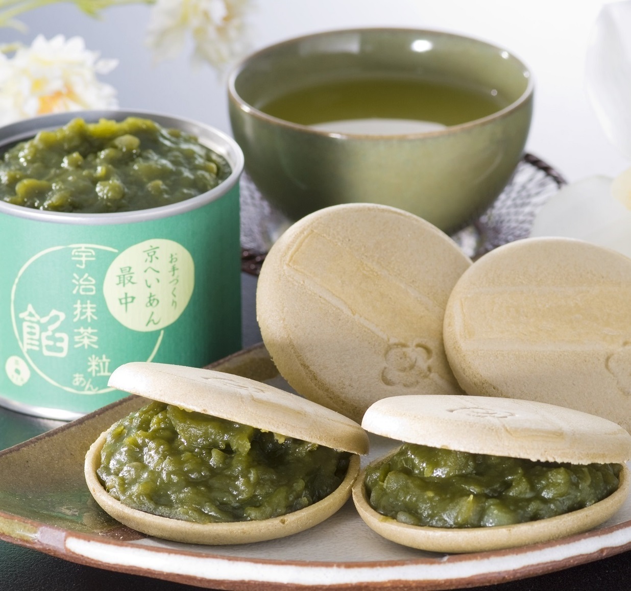 お手作り最中 (京番茶皮・抹茶あん) 和菓子 お菓子 ギフト