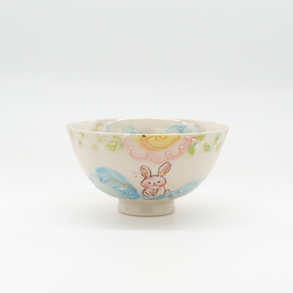 うさぎとふくろうのほっこり茶わん