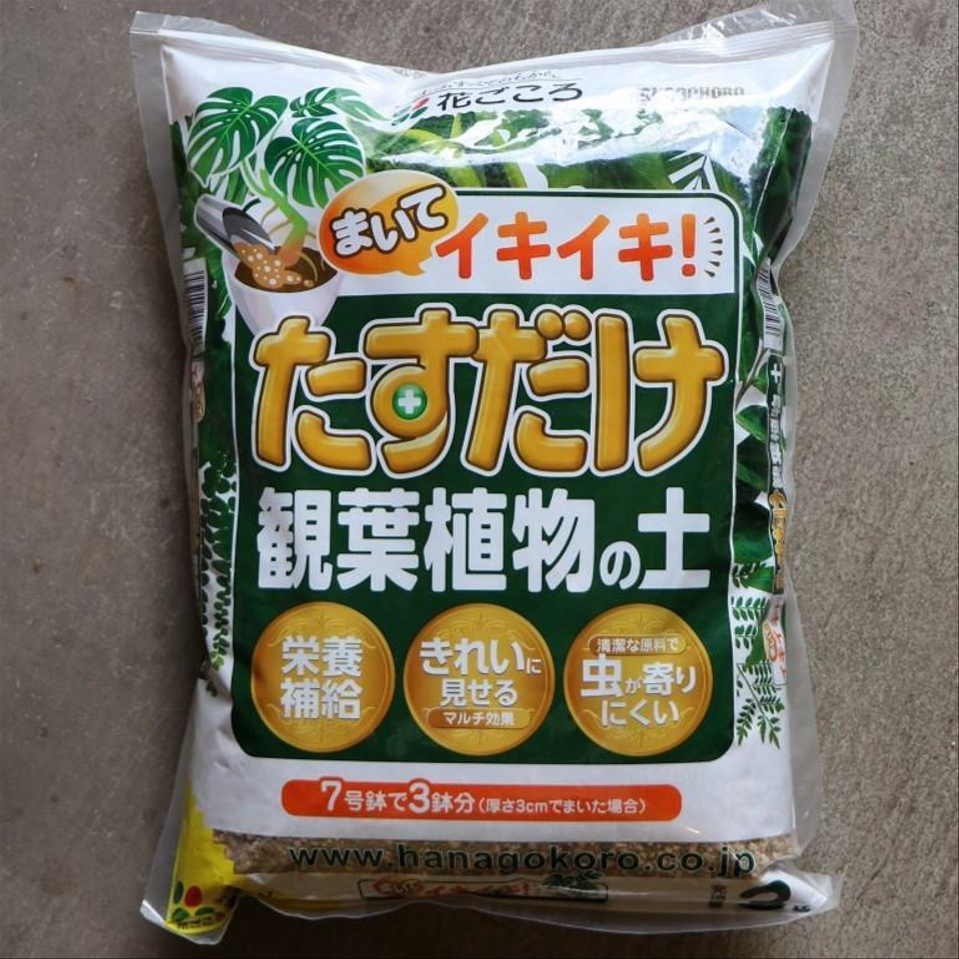 花ごころ たすだけ観葉植物の土 3リットル 【1袋販売】 専用培養土 培養土 土 観葉植物 鉢植え 植え替え インテリアグリーン インテリア