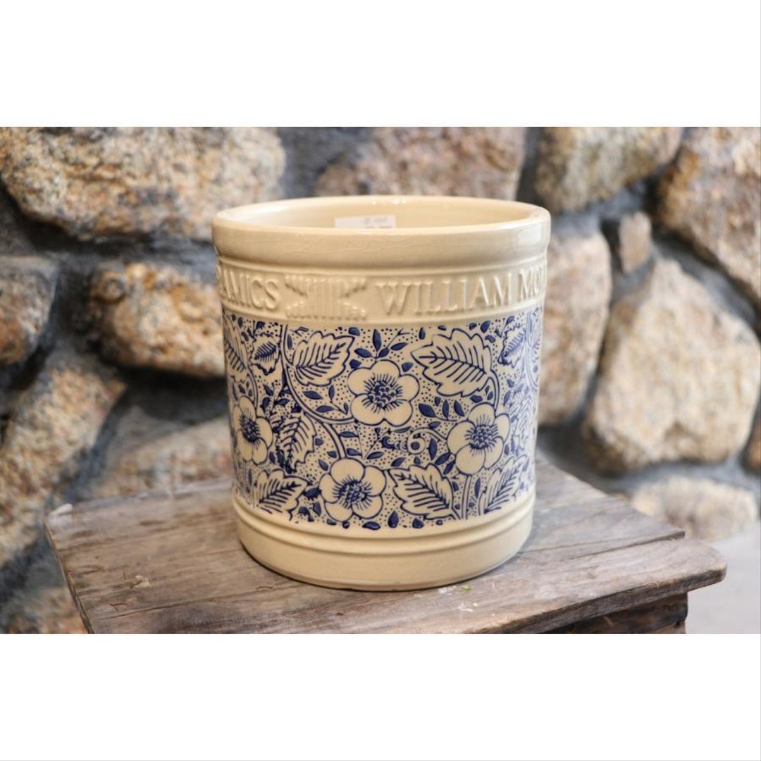 ウイリアムモリス William Morris フローラルシリンダー Ｓサイズ ブルー 陶器鉢 植木鉢