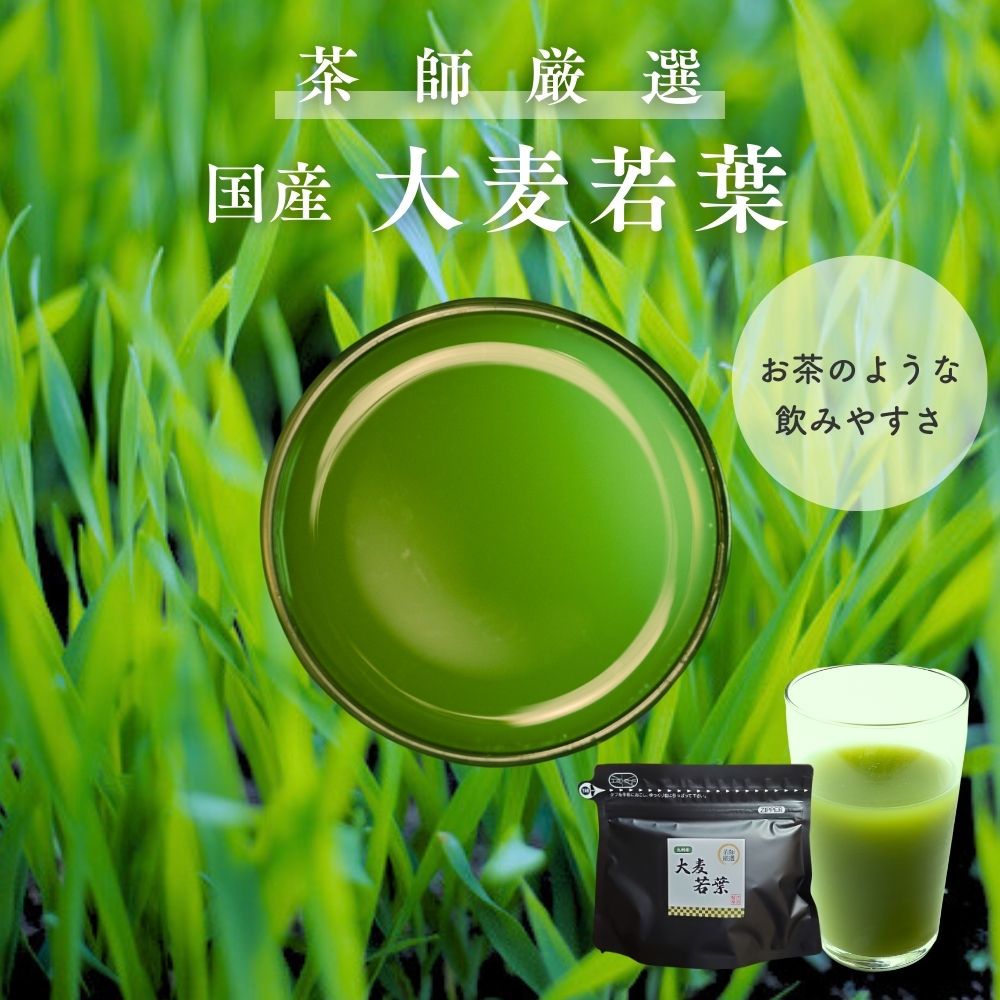 【メール便送料無料】国産大麦若葉 100% 粉末 100g 宇治茶の木谷製茶場