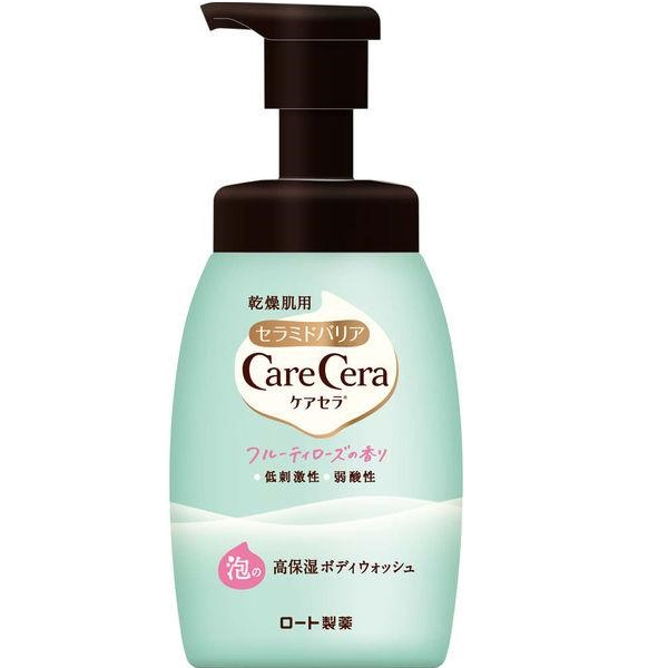 【日用品大人買い特価】ケアセラ　泡の高保湿ボディウォッシュ　フルーティーローズの香り　本体　450ml<6個セット>