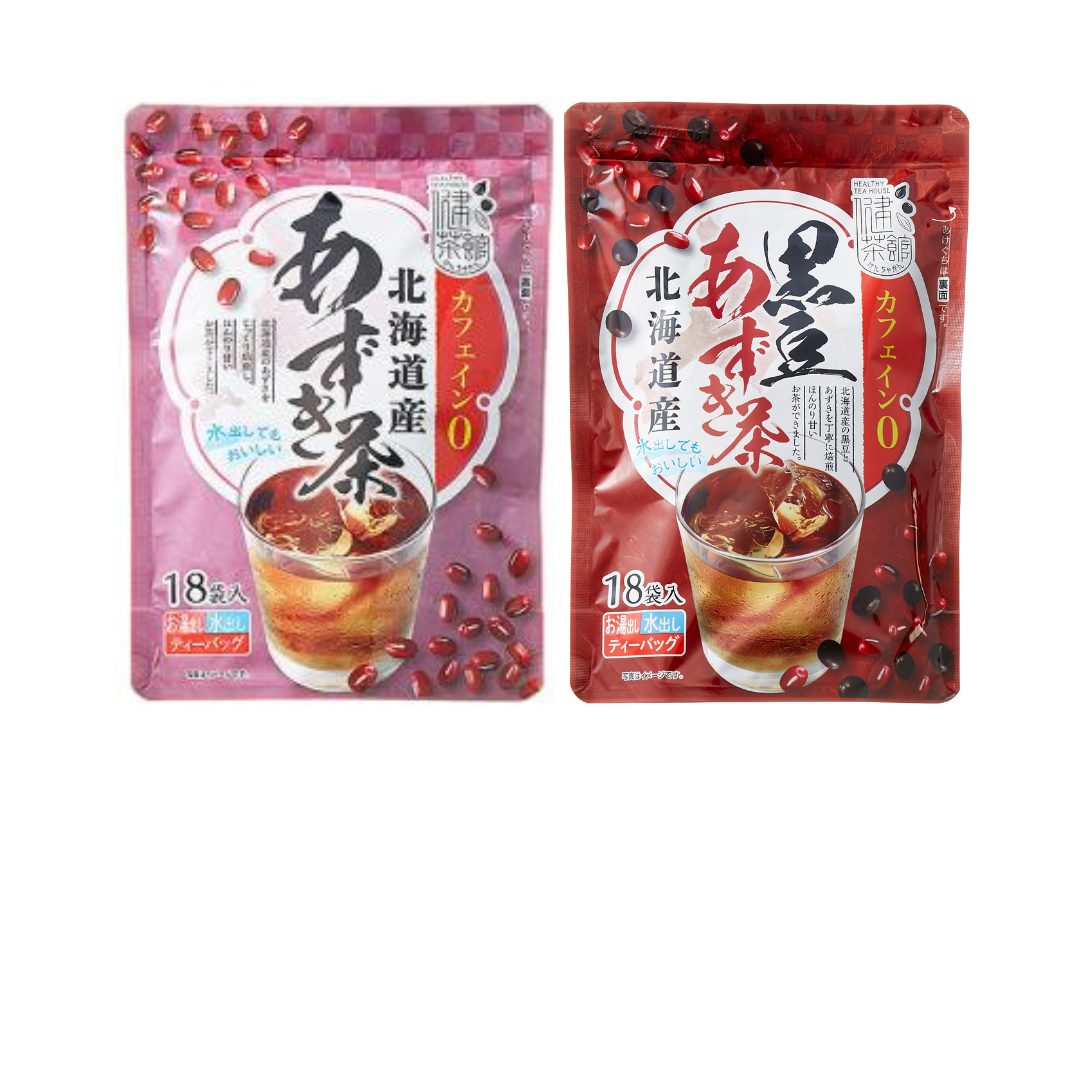 北海道産あずき茶18P・黒豆あずき茶18Pセット