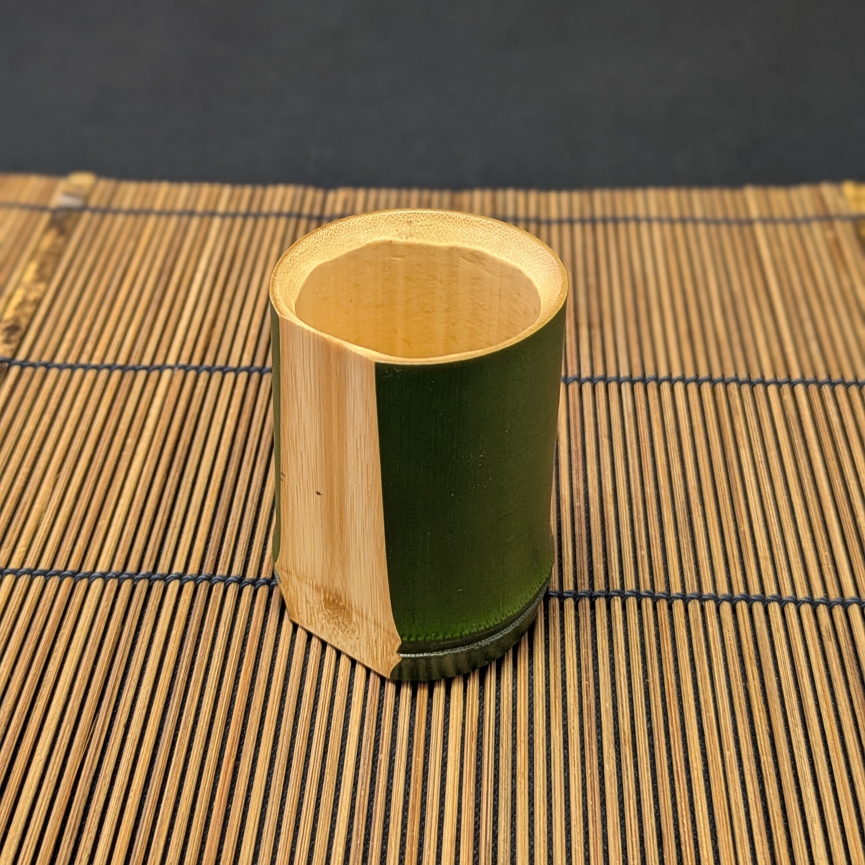 【東洋竹工】青塗おちょこ　1面はつり　1個