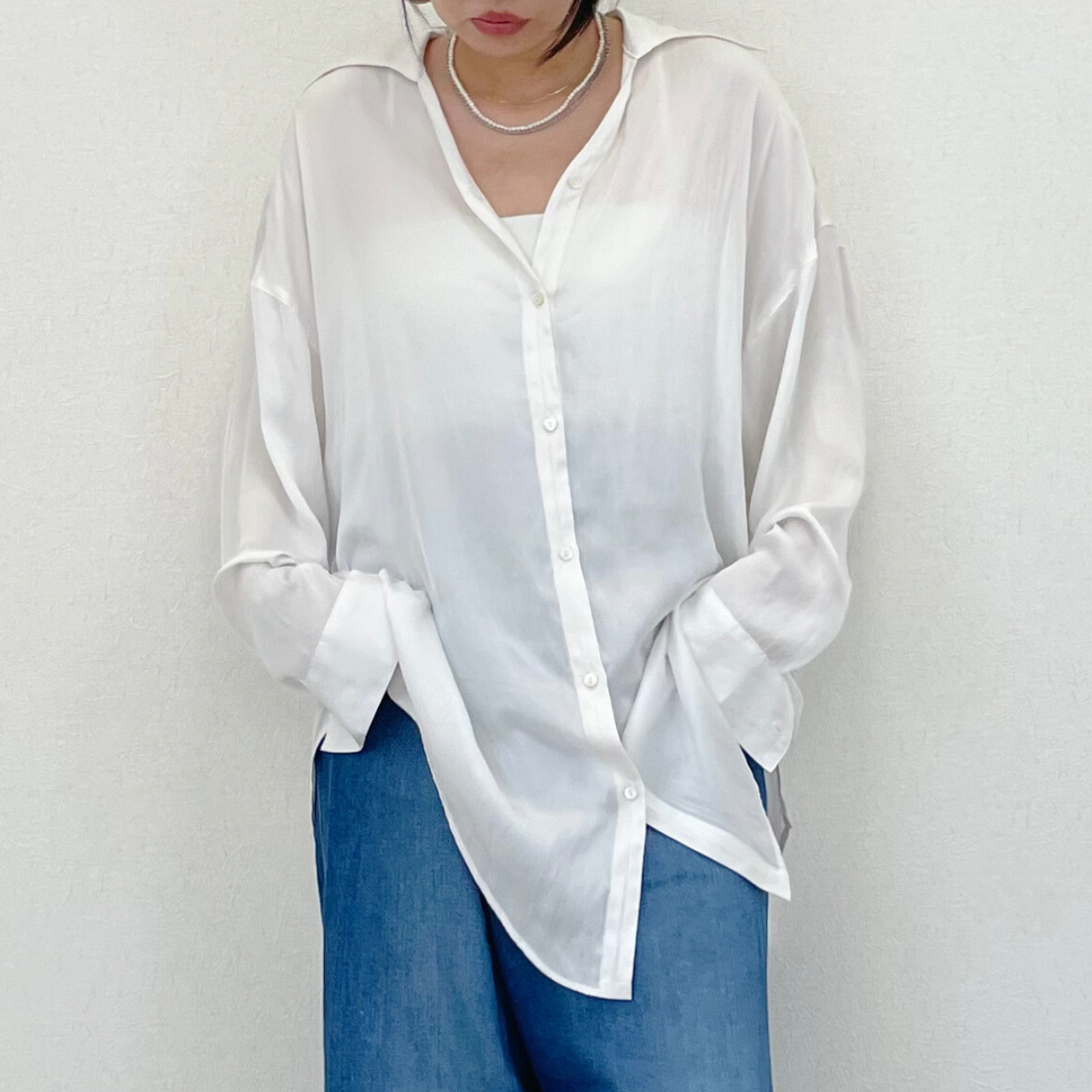 Smooth satin style shirt