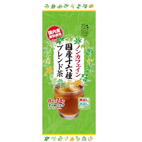 健茶館 国産 ノンカフェイン 十六種ブレンド茶24Ｐ