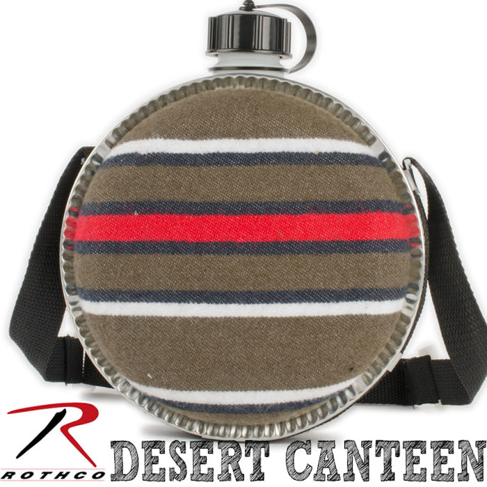 ロスコ ROTHCO 水筒 デザードカンティーン 約1.8L DESERT CANTEEN 2Quart #175 Covered Blanket CAMO ミリタリー サバゲー アウトドア