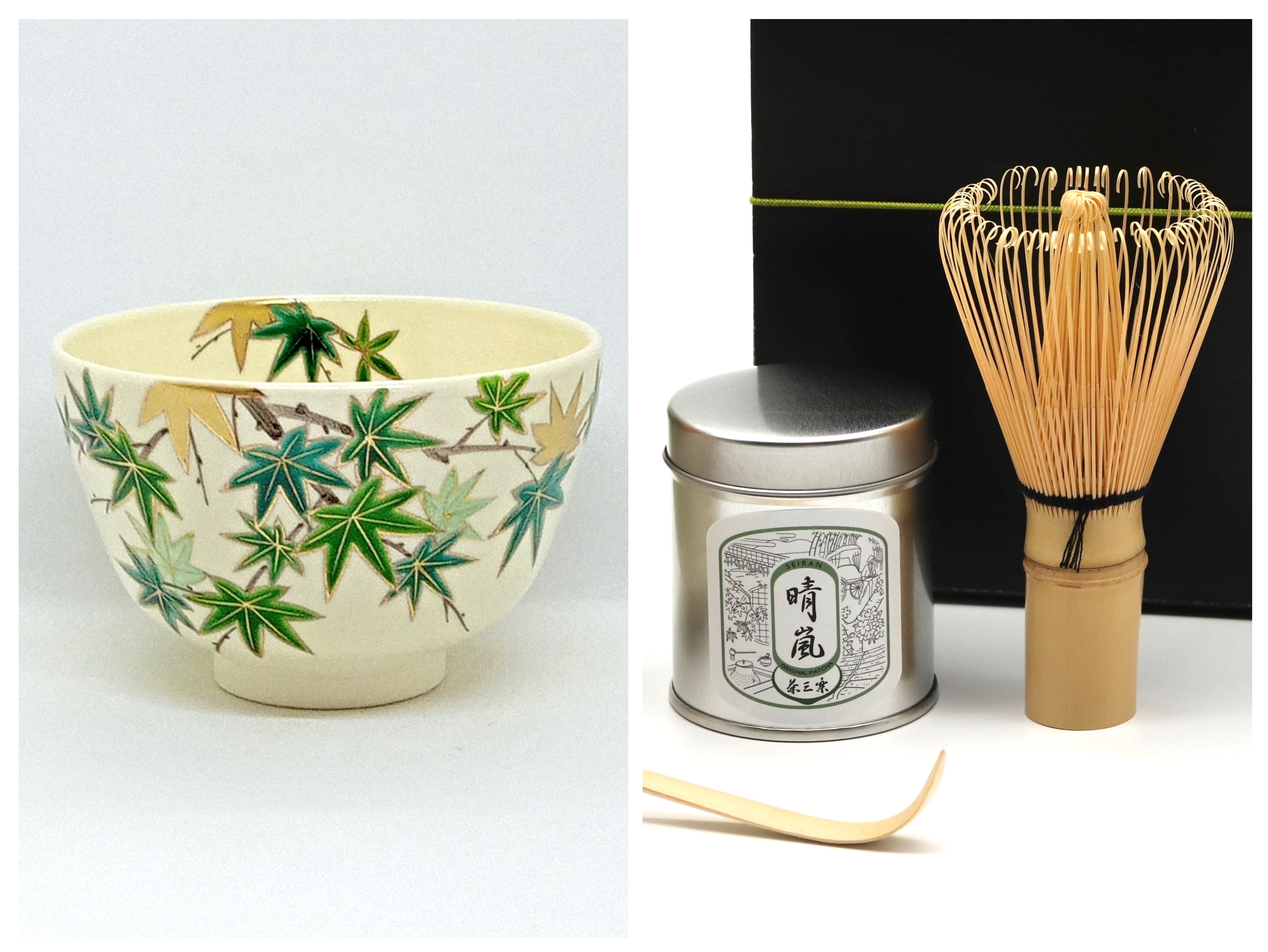 【迷ったらこちら！】色絵茶盌『青楓』で抹茶を楽しむセット