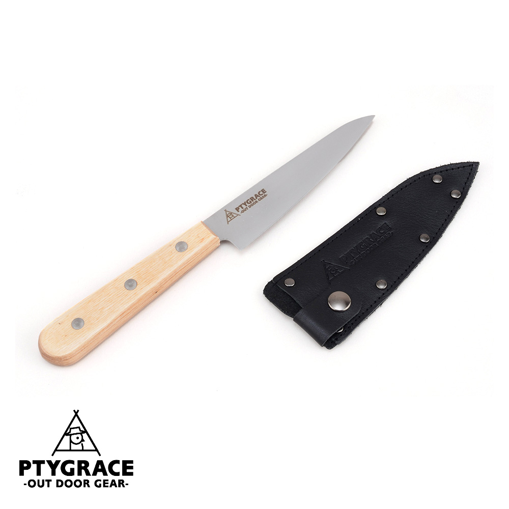 PTYGRACE GIZABA ペティナイフ120mm レザーケース付 PY-SL30 キャンプ アウトドア  レジャー ナイフ 日本製 プリグレース