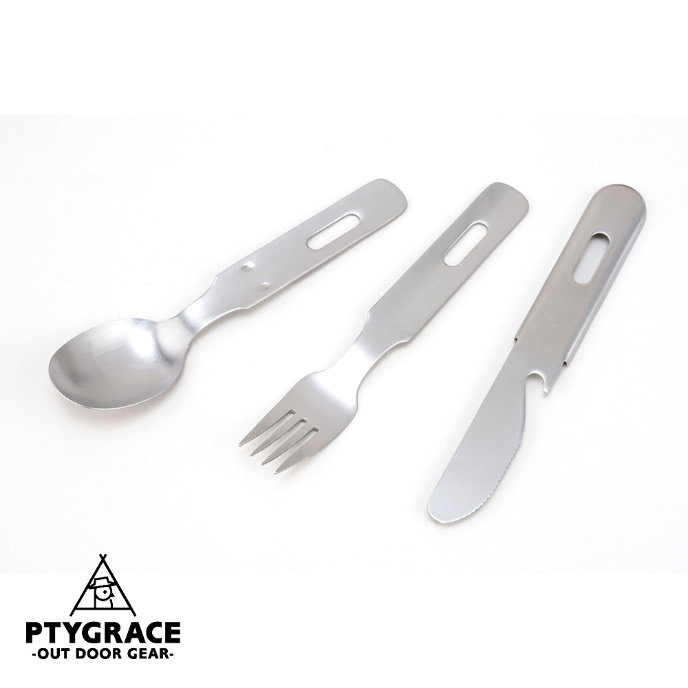 PTYGRACE キャンプ用カトラリー 3pcs PY-SIE025 キャンプ アウトドア  レジャー コンパクト 日本製 プリグレース