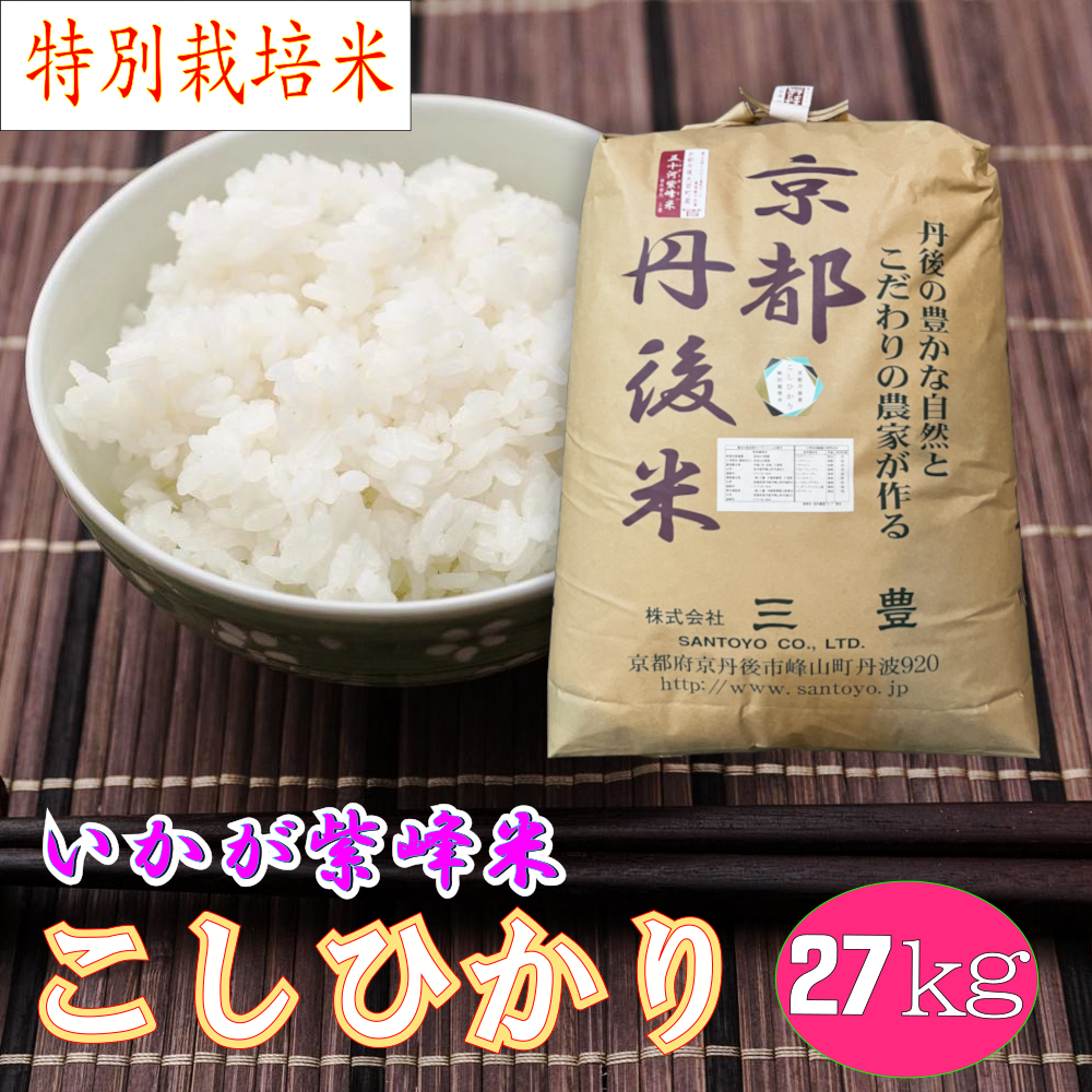 特別栽培米 京都丹後産 大宮町五十河コシヒカリ 白米27kg 「令和4年産」