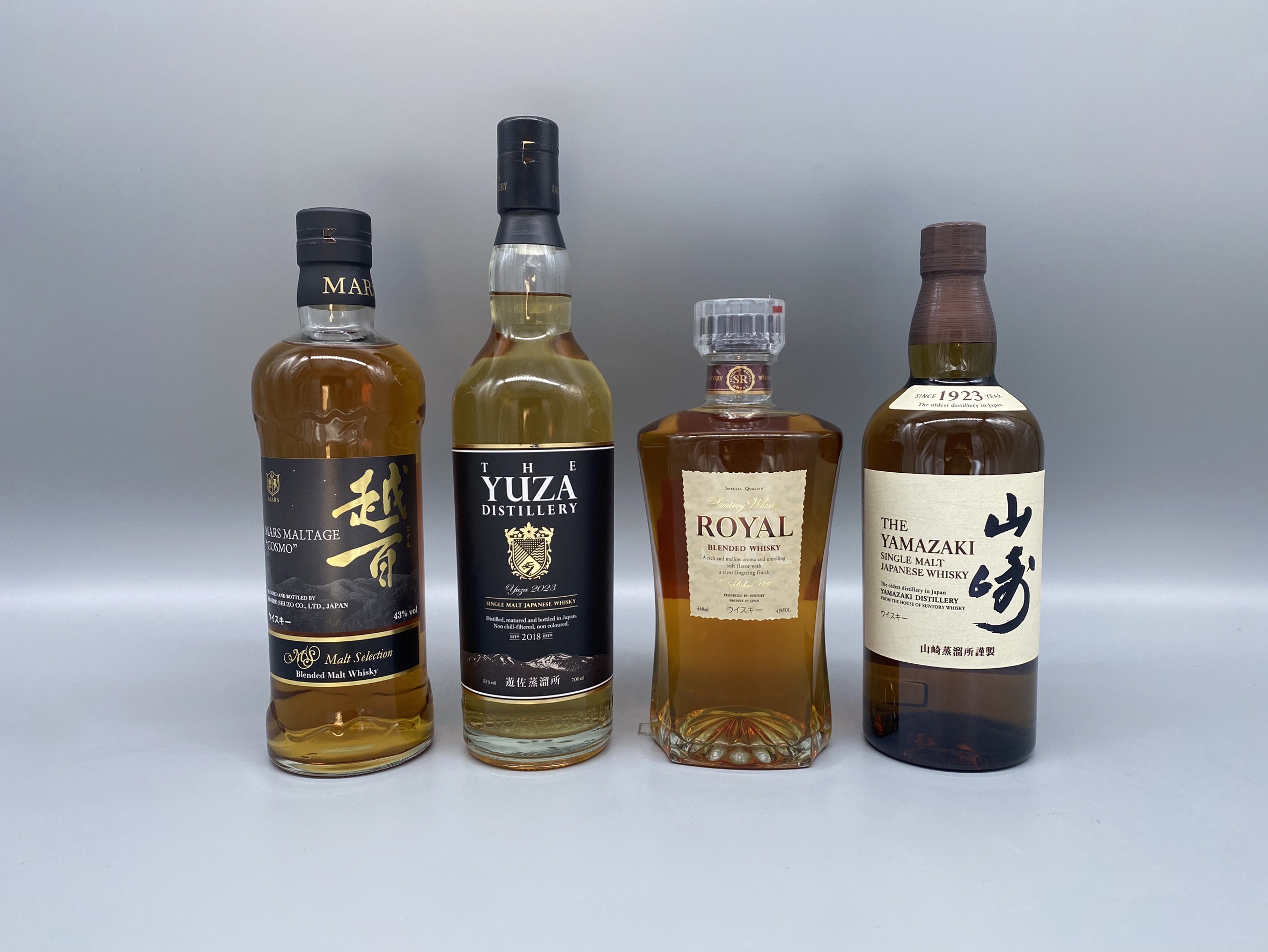 ウイスキー　4本セット　越百・ユザ・ローヤルスリム・山崎