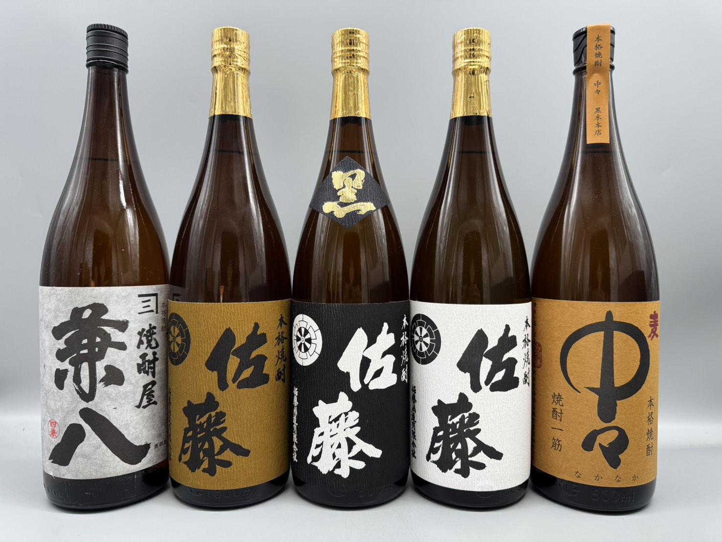 佐藤　黒・白・麦　兼八　中々　1800ml,720ml　5本セット