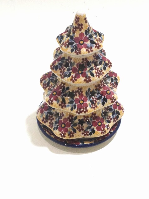 ポーリッシュポタリー　クリスマスツリー　飾り　置物　電子レンジ/オーブン/食洗器対応