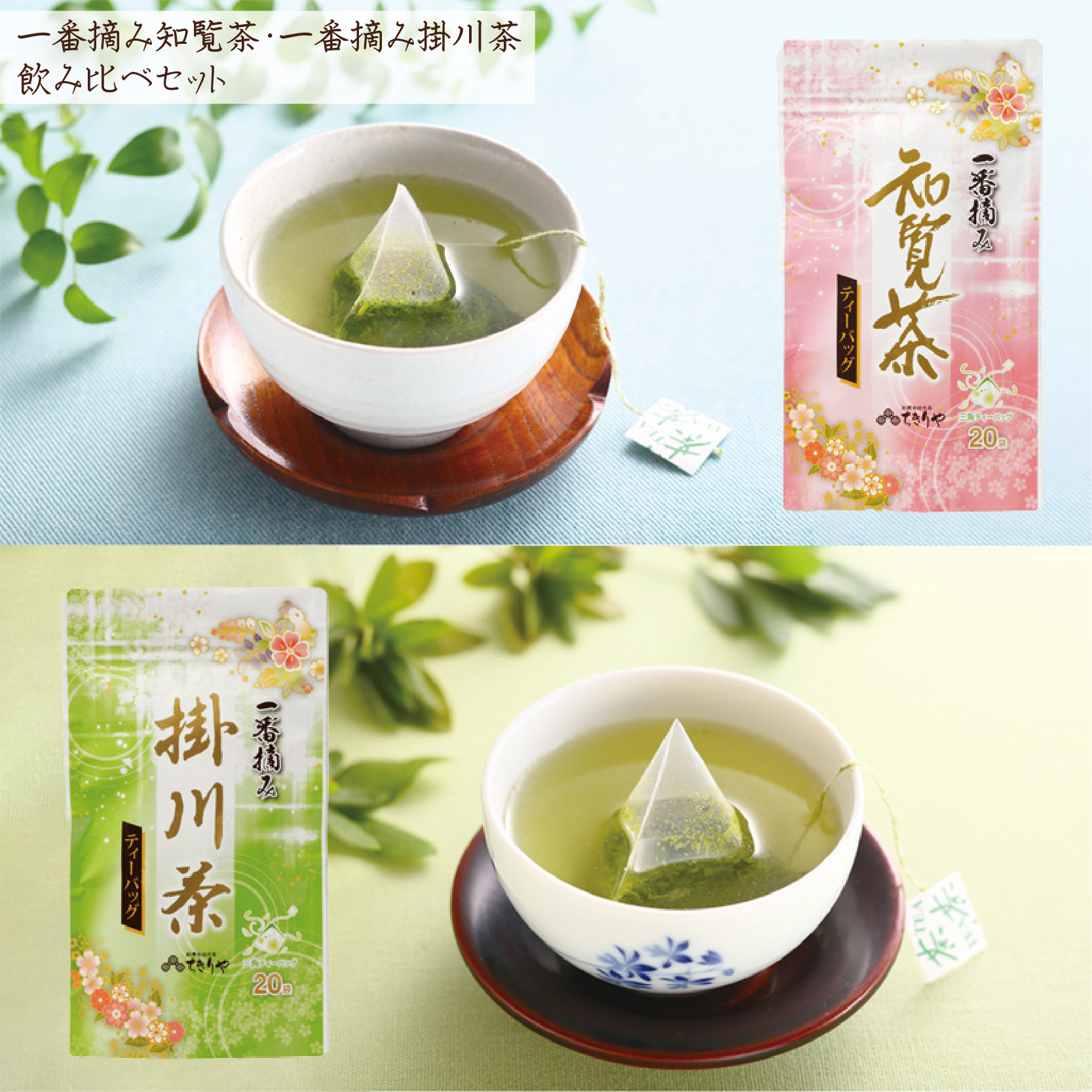 一番摘み知覧茶・掛川茶ティーバッグ2点飲み比べセット