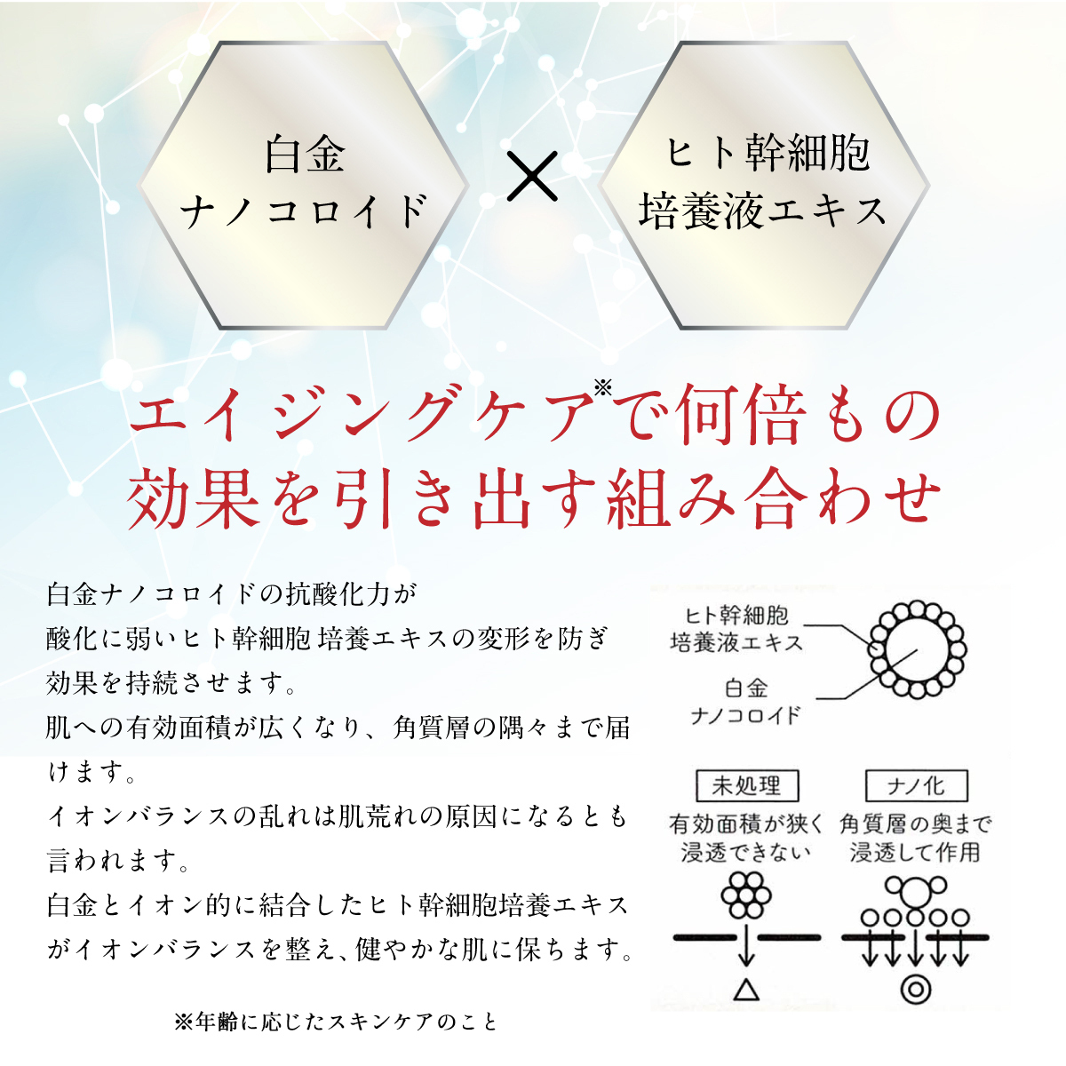 2本セット】ヒト幹細胞 美容液 50ml 白金ナノ化【送料無料