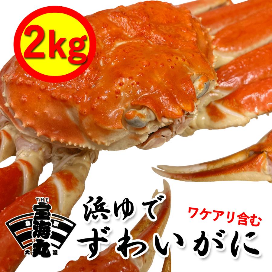 合計2kg（訳あり含む、およそ3-4枚）　ことよりモール　浜ゆで詰め合わせ　漁師直送　ズワイガニ　鳥取県　松葉ガニ