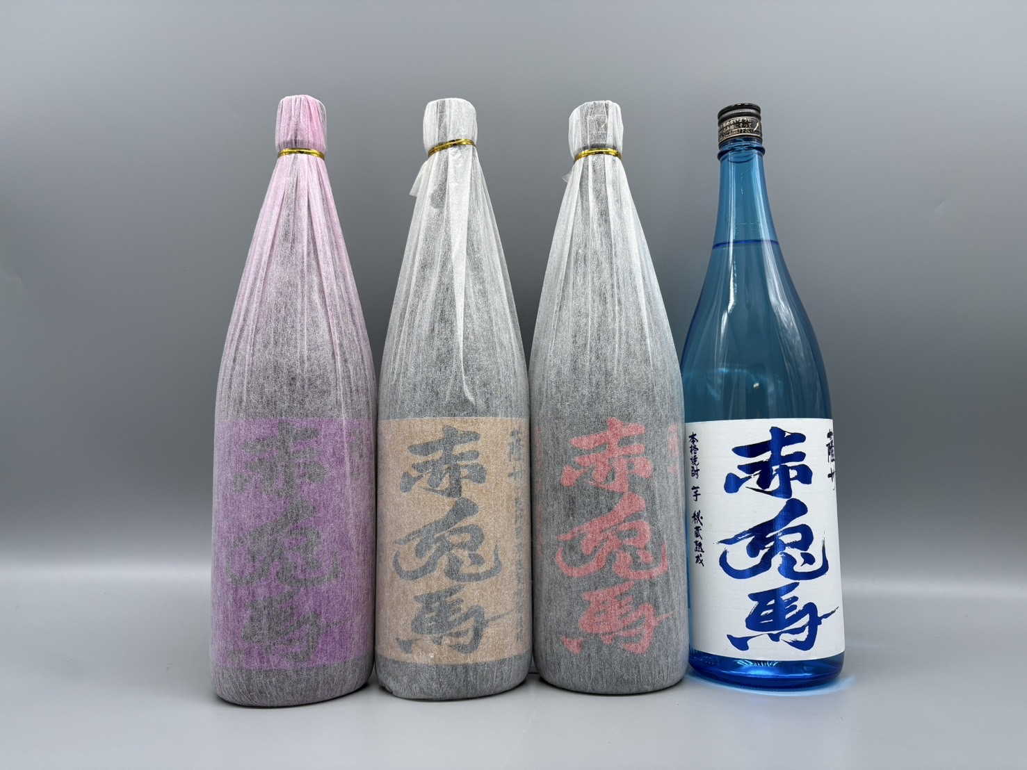 焼酎4本セット 　赤兎馬 紫　赤兎馬 ふくよかな黄　赤兎馬　赤兎馬 ブルー　各1800ml　濱田酒造