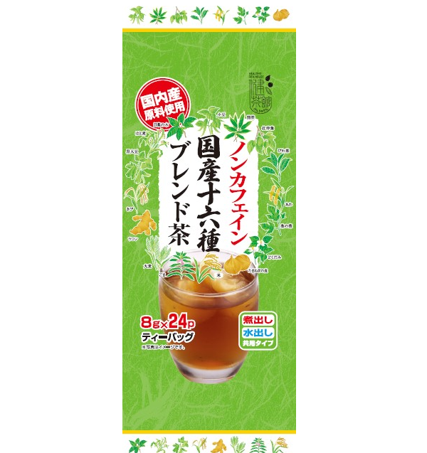 【まとめ買い送料無料】健茶館 国産 ノンカフェイン 十六種ブレンド茶24Ｐ　×20個（1ケース10個入り）