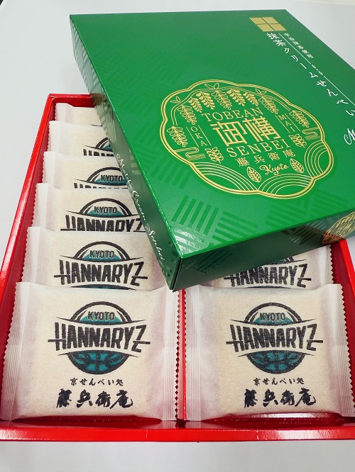 京都ハンナリーズ京せんべい（抹茶クリーム）　12枚入り