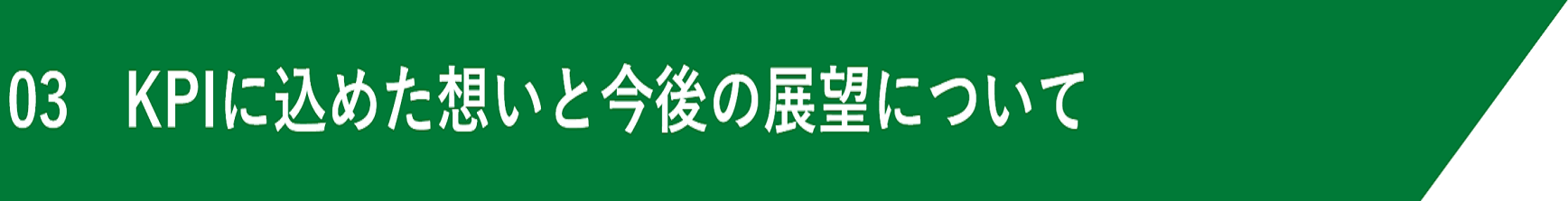 03　KPIに込めた想いと今後の展望について