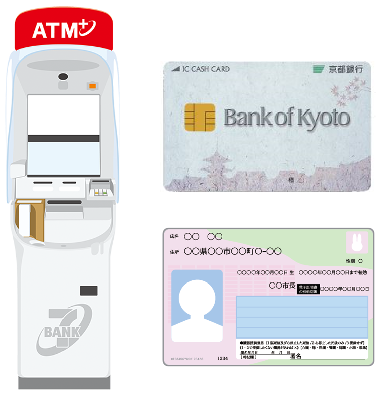 セブン銀行ATM　キャッシュカード　マイナンバーカード