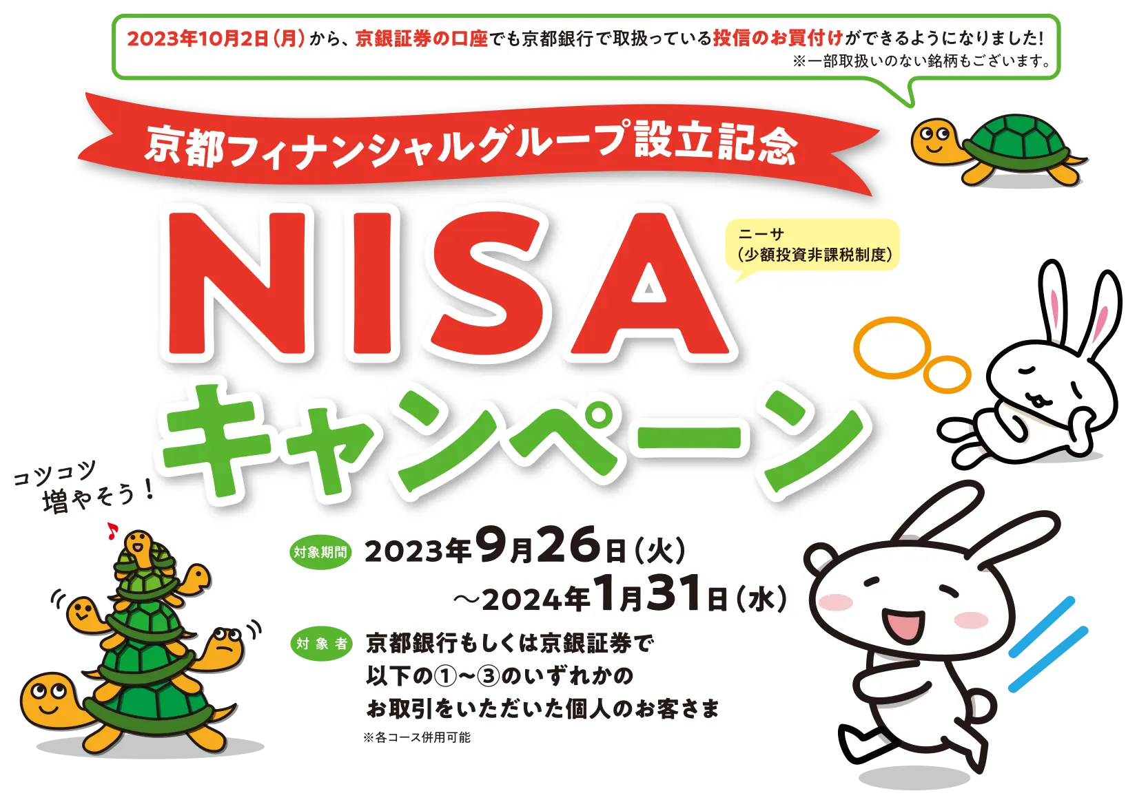 京都フィナンシャルグループ設立記念「NISAキャンペーン」