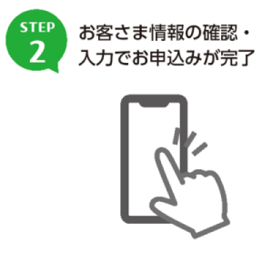 STEP２　氏名・生年月日等お客さま情報の入力でお申込みが完了