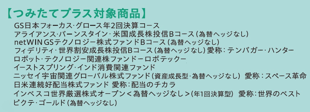 【つみたてプラス対象商品】