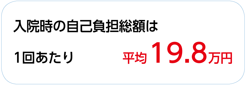 入院時の自己負担総額は1回あたり平均20.6万円
