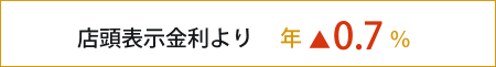 店頭表示金利より年△0.7%