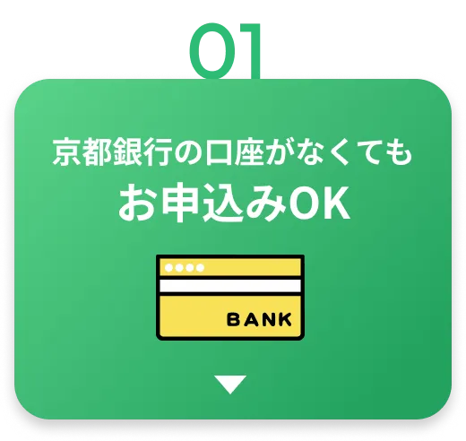 京都銀行の口座がなくてもお申込みOK