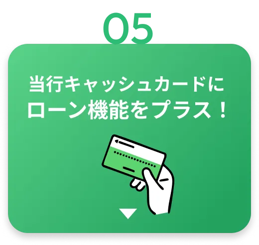 当行キャッシュカードにローン機能をプラス！