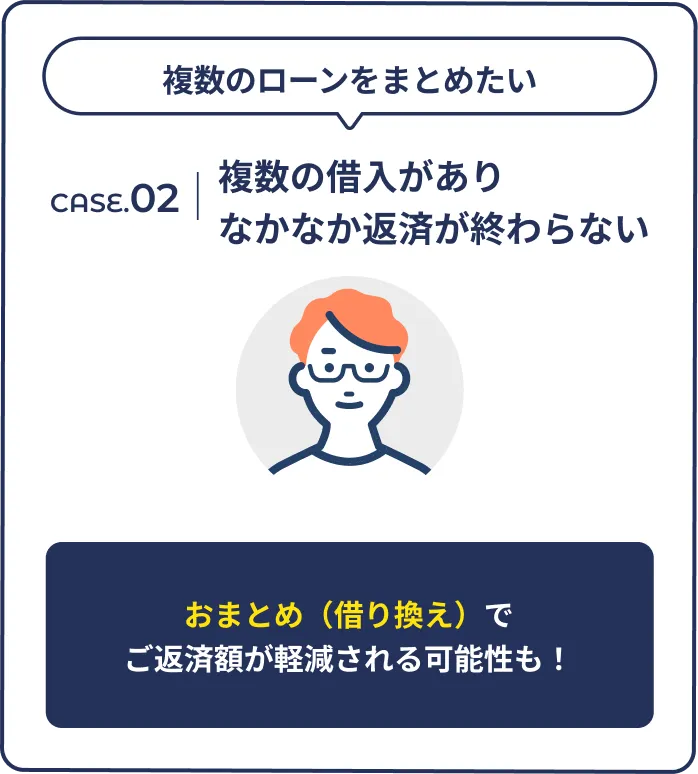 おまとめ（借り換え）でご返済額が軽減される可能性も！