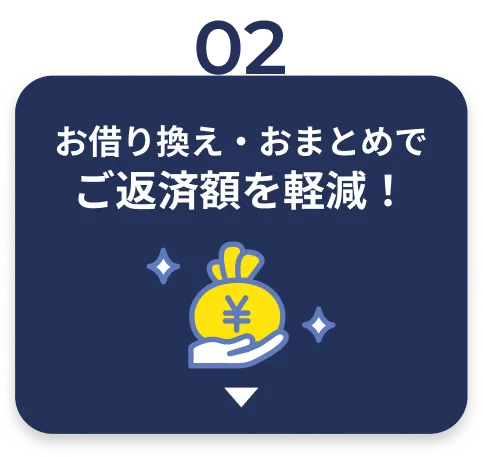 お借り換え・おまとめでご返済額を軽減！