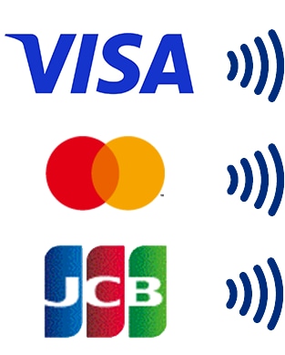 VISAMastercardJCB タッチ決済のマーク