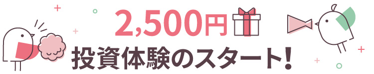 2500円投資体験のスタート！