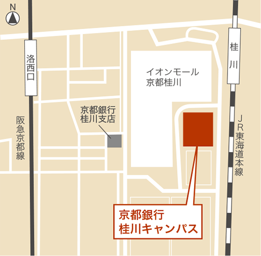 地図：京都銀行 桂川キャンパス